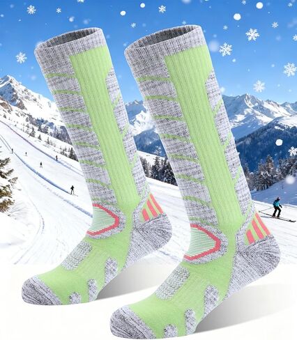 Ski Sock Merino Wool Ski Socks Mens Womens Thermal Warm Thick Snowboarding Socks, Over The Calf in Saudi Arabia