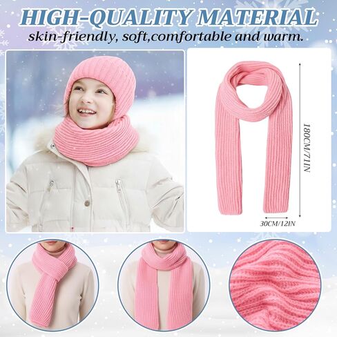 18 Pcs Kids Hat Gloves Scarf Winter Set Warm Kids Knit Beanie Hat with Gloves Knitted Scarf Girl Snow Set for 5-10 Boys Girls in Saudi Arabia