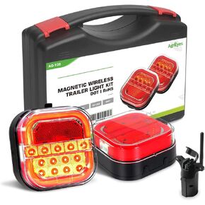 Agrieyes Wireless Trailer Lights, Magnetic LED Trailer Light Rechargeable, Portable Tow Lights Kit for Trucks, Wrenker, Boat, RV, Caravan, DOT Compliant in Kuwait