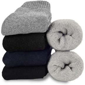 Josnown 5 أزواج من الجوارب الصوفية للرجال، جوارب سميكة دافئة للشتاء الحراري المريح in Kuwait