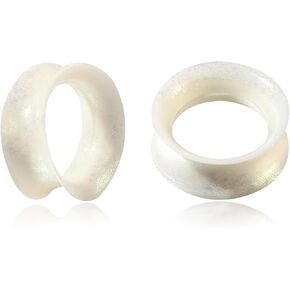 قطعتان من مقاييس أنفاق الأذن رفيعة للغاية من السيليكون الناعم واللحم المتوسع والأنفاق المتوهجة المزدوجة ومقياس التمدد وسدادات الأذن المجوفة ومقاييس ثقب الجسم 8G-1" in Kuwait