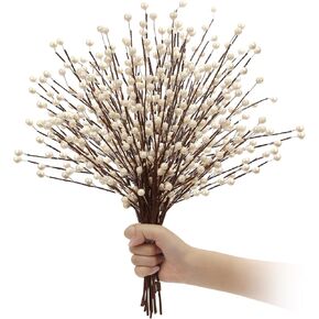 NBGV Winter Decorations 12Pcs Artificial Berry Stems White Berry Picks for Christmas Holiday Flower Arrangements Home Centerpieces DIY Ornaments in Saudi Arabia