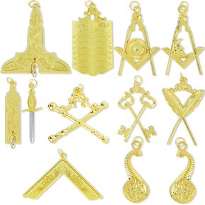 مجموعة مجوهرات ذات ياقة ممتازة من SialkotCrafts Masonic Lodge مكونة من 12 قطعة للأخوة - الشعارات الرسمية لأعضاء النزل in Kuwait