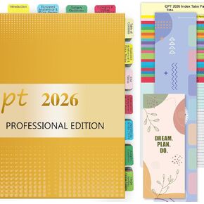 Index Tabs for CPT 2024 Professional Edition, 60 CPT Book Tabs, Laminated, Color-Coded & Long-Last, with Page Numbers and Alignment Guide & Inspirational Bookmark (Book not Included) in Kuwait