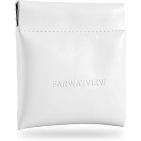 محفظة ARWAYVIEW للعملات المعدنية (عبوة من قطعتين) - حقيبة تغيير جلدية نباتية للرجال والنساء - حامل علوي قوي للنقود وسماعات الأذن والأرباع - منظم EDC البسيط (أبيض) in Kuwait