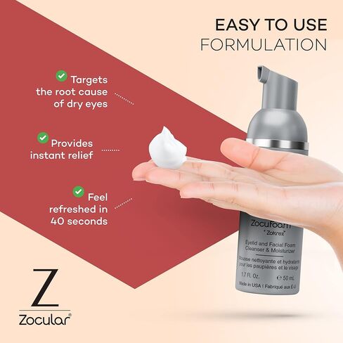Zocular ZocuFoam Foaming Eyelid Cleanser – Gentle pH-Balanced Cleansing Foam – 25 mL in Saudi Arabia