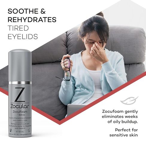 Zocular ZocuFoam Foaming Eyelid Cleanser – Gentle pH-Balanced Cleansing Foam – 25 mL in Saudi Arabia