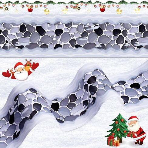 Nuanchu 2 Pcs Christmas Village Accessories 3 x 118 Inch Cobblestone Village Roads and Streets Mat Cuttable Snow Brick Mat for DIY Miniature Little Landscape Home Garden Dollhouse Display Decor in Saudi Arabia