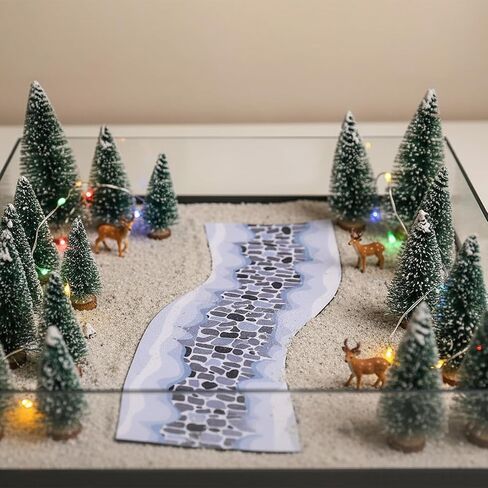Nuanchu 2 Pcs Christmas Village Accessories 3 x 118 Inch Cobblestone Village Roads and Streets Mat Cuttable Snow Brick Mat for DIY Miniature Little Landscape Home Garden Dollhouse Display Decor in Saudi Arabia