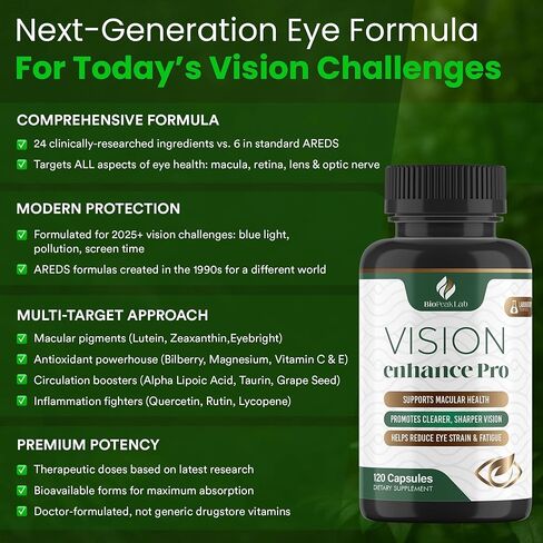Vision Enhance Pro – Eye Wellness Supplement with Lutein, Zeaxanthin & Botanical Extracts | Supports Daily Eye Wellness & Visual Comfort | 120 Capsules in Saudi Arabia