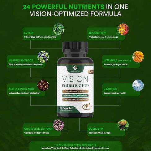 Vision Enhance Pro – Eye Wellness Supplement with Lutein, Zeaxanthin & Botanical Extracts | Supports Daily Eye Wellness & Visual Comfort | 120 Capsules in Saudi Arabia