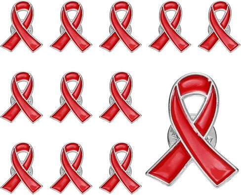 PATIKIL Ribbon Pins, Awareness Pins with Secure Clutch Back Enamel Lapel Brooch for Public Charity Support Fundraiser in Saudi Arabia