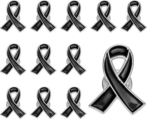 PATIKIL Ribbon Pins, Awareness Pins with Secure Clutch Back Enamel Lapel Brooch for Public Charity Support Fundraiser in Saudi Arabia