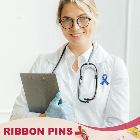 PATIKIL Ribbon Pins, Awareness Pins with Secure Clutch Back Enamel Lapel Brooch for Public Charity Support Fundraiser in Saudi Arabia