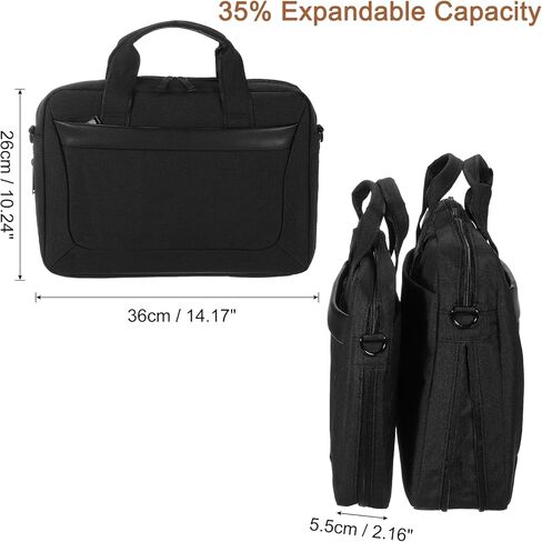 uxcell 14.1-15.4 Inch Laptop Briefcase Bag, Water-Resistant Laptop Shoulder Bag, Expandable Business Crossbody Bag, Multi-function Computer Carrying Bag for Travel College, Gray in Saudi Arabia