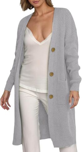 Long Cardigan Sweaters for Women with Pockets Knit Button Down Open Front Sweater Chunky Loose Outerwear Coats in Saudi Arabia