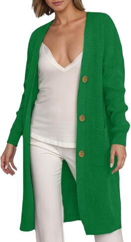 Long Cardigan Sweaters for Women with Pockets Knit Button Down Open Front Sweater Chunky Loose Outerwear Coats in Saudi Arabia