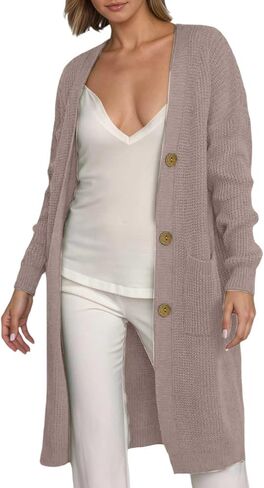 Long Cardigan Sweaters for Women with Pockets Knit Button Down Open Front Sweater Chunky Loose Outerwear Coats in Saudi Arabia