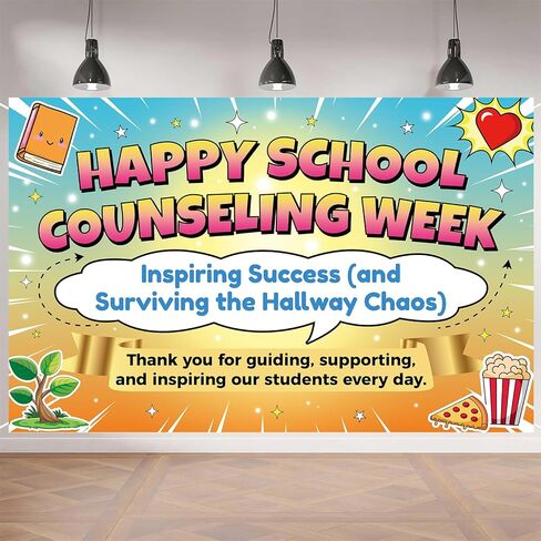 2026 School Counselor Appreciation Banner - for National School Counseling Week, Classroom & PTA Celebrations, Teacher's Office Décor, Thank You Sign for Middle & Elementary School Events in Saudi Arabia