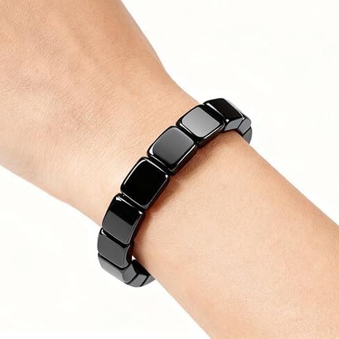 سوار الهيماتيت للرجال - يعيد إشعال الطاقة الذكورية، أساور شفاء ممتدة مطرزة بحجر الهيماتيت الطبيعي تستعيد ثقتك وثقتك، هدايا مجوهرات ملهمة (قطعتان) in Kuwait