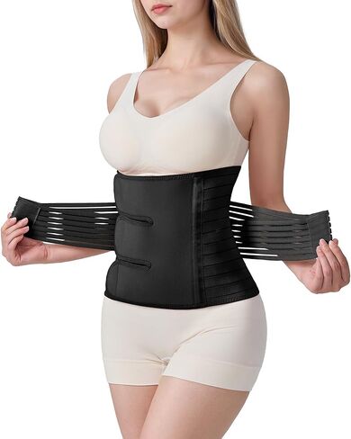 Postpartum Belly Band for Women: Adjustable Compression Wrap for Abdominal & Waist Support C-Section & Vaginal Birth Recovery Black M in Saudi Arabia