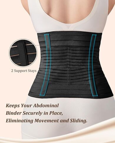 Postpartum Belly Band for Women: Adjustable Compression Wrap for Abdominal & Waist Support C-Section & Vaginal Birth Recovery Black M in Saudi Arabia