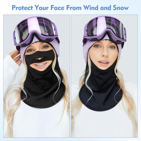 Balaclava Ski Mask - Ski Mask for Women, Quick-Drying Face Mask for Cold Weather, SPF50+ Balaclava Women for Skiing, Motorcycle Riding & Snowboarding Black in Saudi Arabia