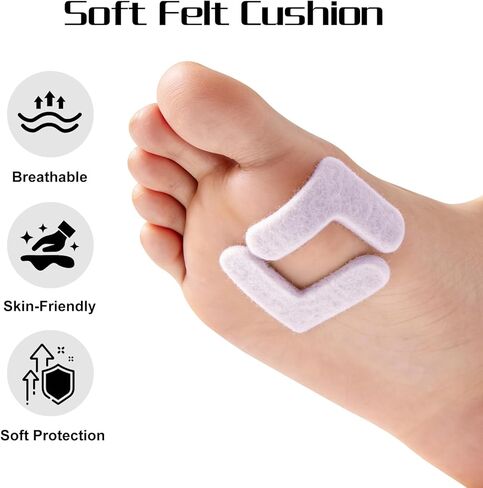 وسائد مسامير القدم مقطوعة لتناسب المقاس، وسادات مسامير القدم على شكل حرف L مع وسادات للذرة، لاصق قوي، بطانة قدم ناعمة نحيفة للأحذية، ارتداء يومي آمن، عدد 20، أرجواني in Kuwait