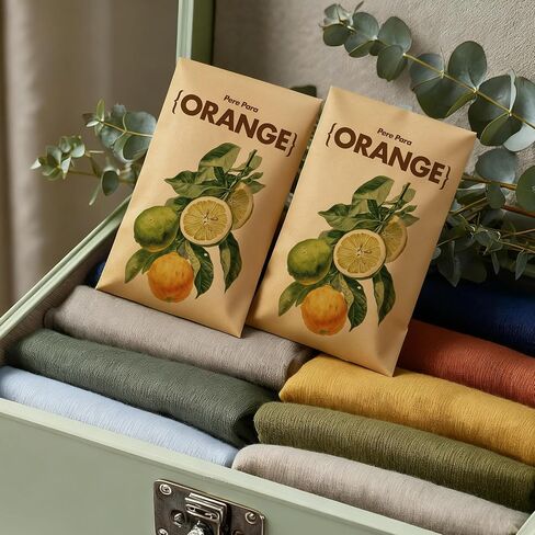 أكياس ورق معلقة برائحة الحمضيات البرتقالية - 12 عبوة للخزانة والمنزل | معطر هواء ومزيل للروائح يدوم طويلاً للأدراج والسيارات والحمام | فكرة هدية مثالية in Kuwait