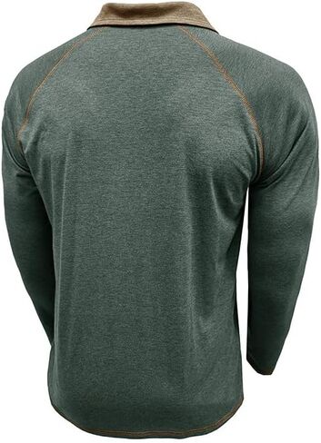 Mens Long Sleeve Polo Shirt Casual Contrast Button Tee Lightweight Pullover T-Shirts for Everyday Wear in Saudi Arabia