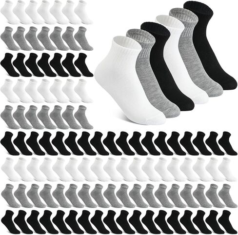 Hanaive Bulk 100 Pair Kids Crew Socks Unisex Stretch Cotton Socks Soft for Childrens Toddlers Youth Homeless Gifts Age 5-10 in Saudi Arabia