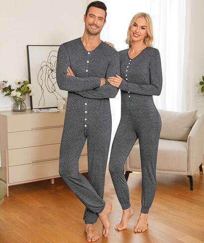 SWOMOG مطابقة الأسرة منامة مجموعات عيد الميلاد زوجين PJ's عطلة Onesise ملابس النوم المنزلية مجموعات ملابس النوم مع مرايل للحيوانات الأليفة رمادي عميق in Saudi Arabia