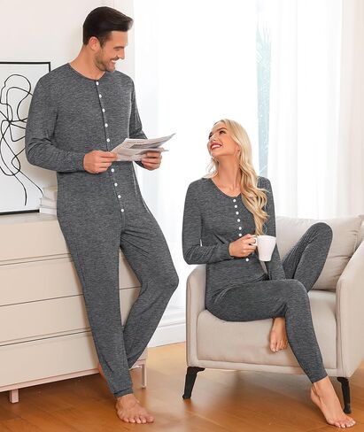 SWOMOG مطابقة الأسرة منامة مجموعات عيد الميلاد زوجين PJ's عطلة Onesise ملابس النوم المنزلية مجموعات ملابس النوم مع مرايل للحيوانات الأليفة رمادي عميق in Saudi Arabia