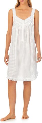 Eileen West Sleepwear & Loungewear for Women - Dobby Stripe Collection - 100% Cotton Lightweight Short Chemise Nightgown in Saudi Arabia