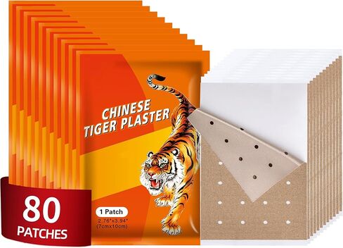 50pcs Tiger Patches, Tiger Plaster, Capsaicin Patches for Knee, Back, Neck, Muscle, Shoulders, Body Herbal Plaster in Kuwait