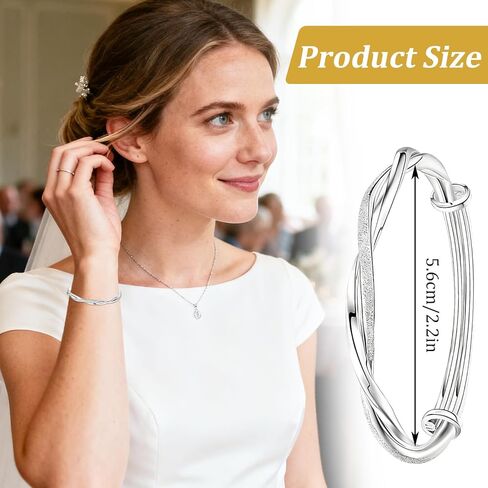 Silver Mobius Bangle Bracelet for Women,Silver Bracelet Bangle Elegant Infinity Loop Design, Adjustable, Gift for Women, Men, Unisex Jewelry in Saudi Arabia