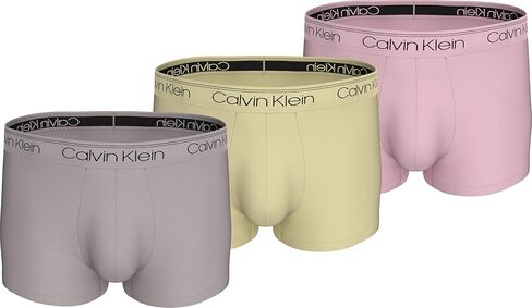 Calvin Klein Micro Stretch 3-Pack Low Rise Trunk - NB2569 (Yellow/Buff Pink/Mink, Small) in Saudi Arabia
