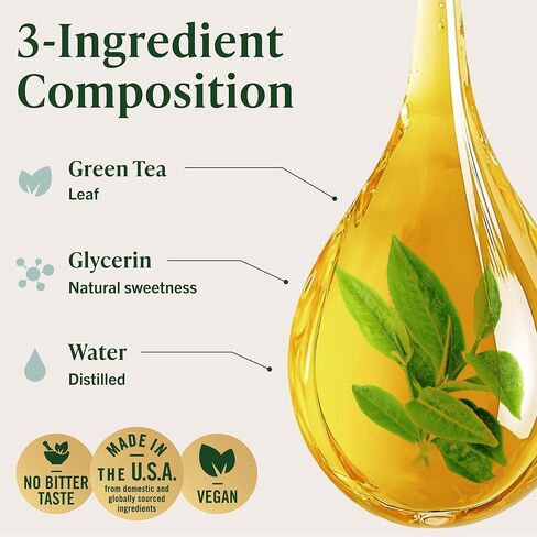 HERBAMAMA Green Tea Drops - Vegan Antioxidant & Overall Support with Green Tea Extract Liquid Tincture - Non-GMO, Alcohol & Sugar-Free Camellia Sinensis Supplement, 84-Day Supply in Saudi Arabia