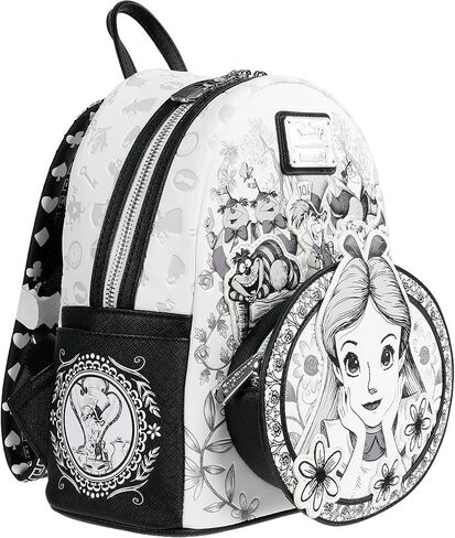 حقيبة ظهر صغيرة من Loungefly Disney Alice in Wonderland Sketch | جلد صناعي، تفاصيل منقوشة ومطرزة، أشرطة قابلة للتعديل in Saudi Arabia