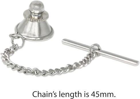 Men’s Tie Tack Tie Pin with Chain – Classic Lapel Pin Accessory for Dress Shirts, Suits & Formal Wear in Saudi Arabia
