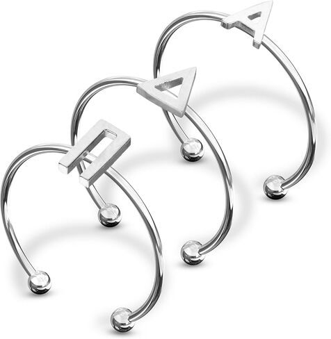 Sorority Shop Alpha Delta Pi Stacking Ring Set - Adjustable Rings with Silver Plating in Saudi Arabia