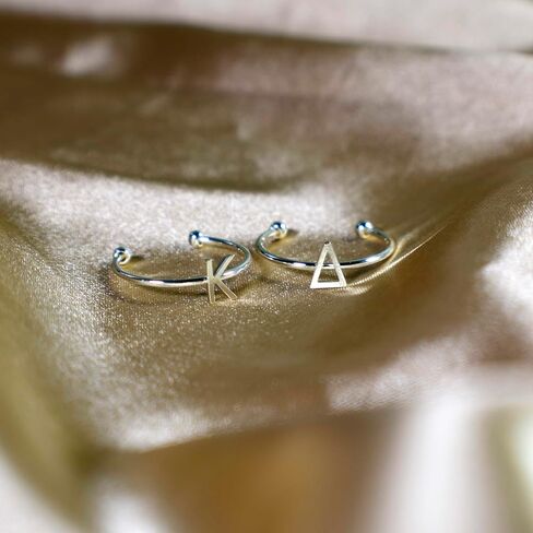 Sorority Shop Alpha Delta Pi Stacking Ring Set - Adjustable Rings with Silver Plating in Saudi Arabia