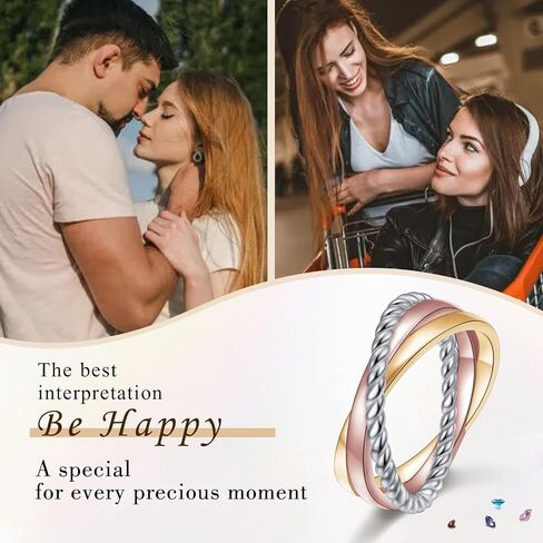 Trinity Cross Ring for Women 925 Sterling Silver Tricolor Criss Cross Stackable Rings Trinity Tone Interlocked Ring Jewelry Gift in Saudi Arabia