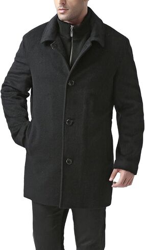 BGSD Men John Wool Blend Single Breasted Walking Car Coat with Removable Bib (Also available in Big and Tall and Short) in Saudi Arabia