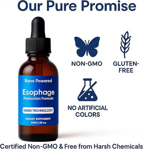 Nano Powered Esophageal Drops - Soothes Digestive Discomfort & Supports a Healthy Throat and Stomach Environment - 2 fl oz (1) in Saudi Arabia