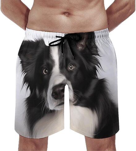 شورت سباحة رجالي من Border Collie سريع الجفاف في هاواي لباس السباحة مع بطانة شبكية- in Saudi Arabia
