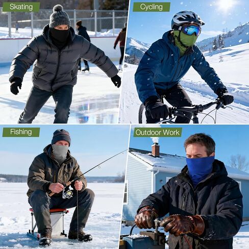 4 Winter Neck Gaiters for Men, Fleece Neck Warmer Gators Face Mask, Mens Scarf Winter for Cold Weather Running Skiing in Saudi Arabia