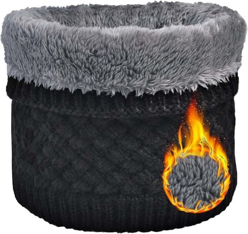 Winter Neck Warmer Fleece Lined Knit Neck Gaiter Thick Face Scarf For Women Men in Saudi Arabia