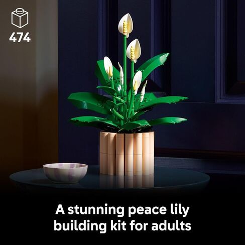 LEGO Botanicals Peace Lily Flower Building Set for Adults - DIY Bedroom, Book Shelf & Office Decor for Women & Men, Ages 18+ - Artificial Flowers Crafting Kit - Gift Idea for Birthdays - 11504 in Saudi Arabia