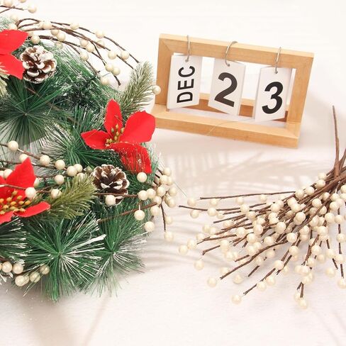 NBGV Winter Decorations 12Pcs Artificial Berry Stems White Berry Picks for Christmas Holiday Flower Arrangements Home Centerpieces DIY Ornaments in Saudi Arabia